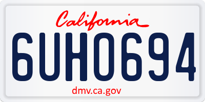 CA license plate 6UHO694