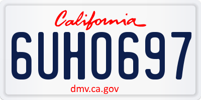CA license plate 6UHO697