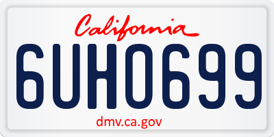 CA license plate 6UHO699