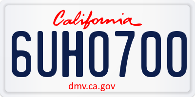 CA license plate 6UHO700