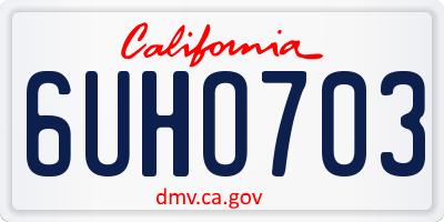 CA license plate 6UHO703