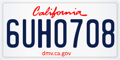 CA license plate 6UHO708