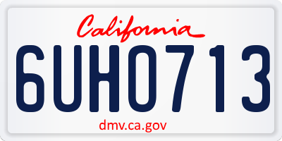CA license plate 6UHO713