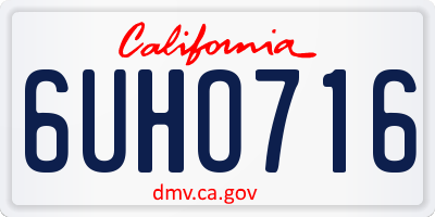 CA license plate 6UHO716