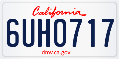 CA license plate 6UHO717