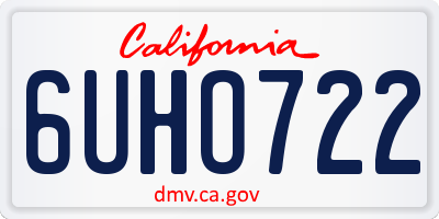 CA license plate 6UHO722