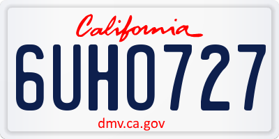 CA license plate 6UHO727