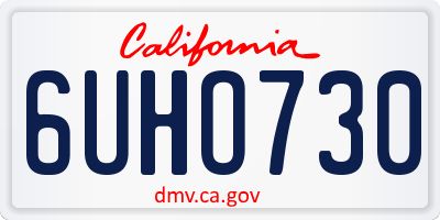CA license plate 6UHO730