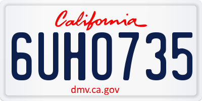 CA license plate 6UHO735