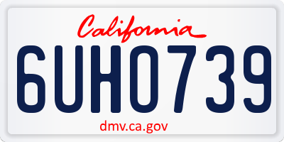 CA license plate 6UHO739