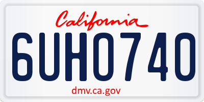 CA license plate 6UHO740