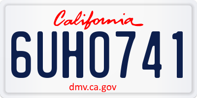 CA license plate 6UHO741