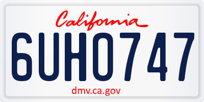 CA license plate 6UHO747