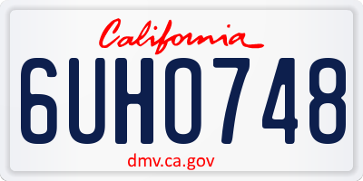 CA license plate 6UHO748