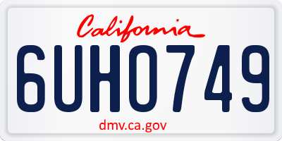 CA license plate 6UHO749