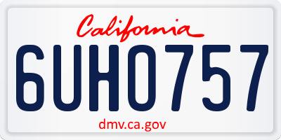 CA license plate 6UHO757