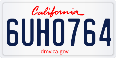 CA license plate 6UHO764