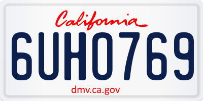 CA license plate 6UHO769