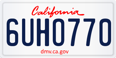 CA license plate 6UHO770