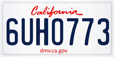 CA license plate 6UHO773