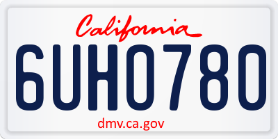 CA license plate 6UHO780