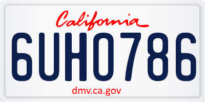 CA license plate 6UHO786