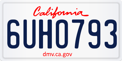 CA license plate 6UHO793
