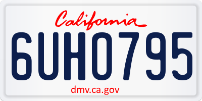 CA license plate 6UHO795