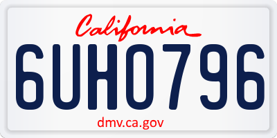 CA license plate 6UHO796