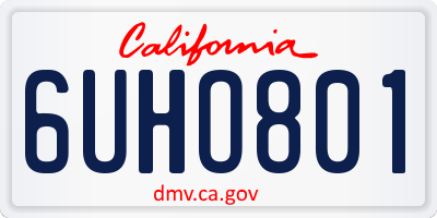CA license plate 6UHO801