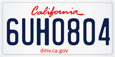 CA license plate 6UHO804