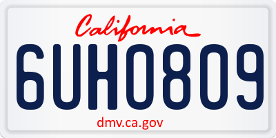 CA license plate 6UHO809