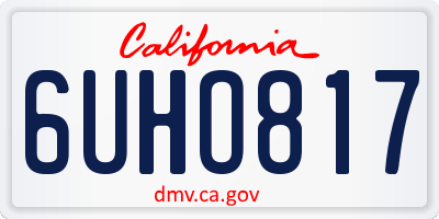 CA license plate 6UHO817