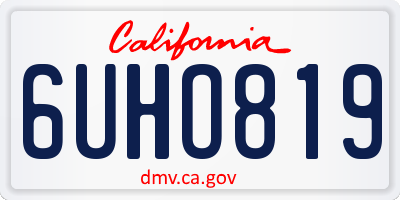 CA license plate 6UHO819
