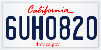 CA license plate 6UHO820