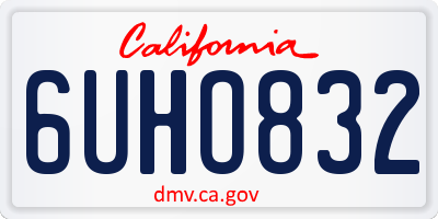 CA license plate 6UHO832