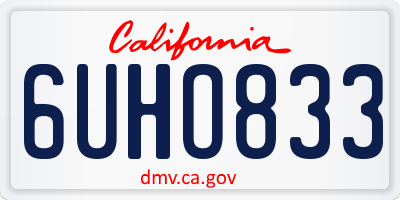 CA license plate 6UHO833