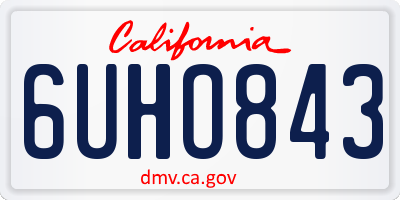 CA license plate 6UHO843