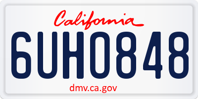 CA license plate 6UHO848