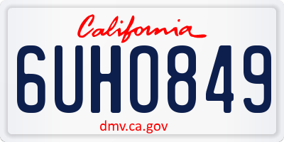 CA license plate 6UHO849