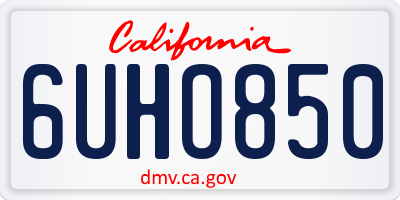 CA license plate 6UHO850