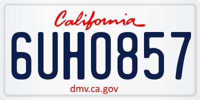 CA license plate 6UHO857