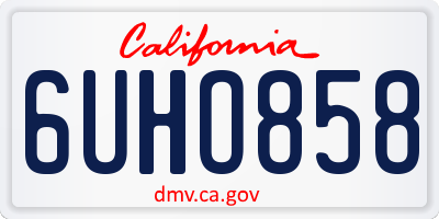 CA license plate 6UHO858