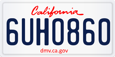 CA license plate 6UHO860
