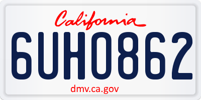 CA license plate 6UHO862