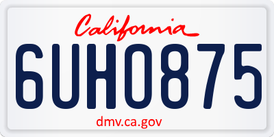 CA license plate 6UHO875