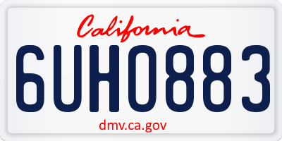 CA license plate 6UHO883