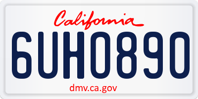 CA license plate 6UHO890