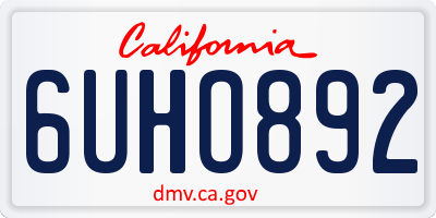 CA license plate 6UHO892
