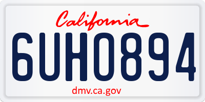 CA license plate 6UHO894
